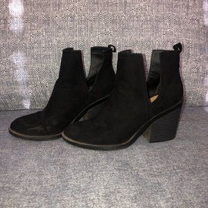Slit side black booties Size 10